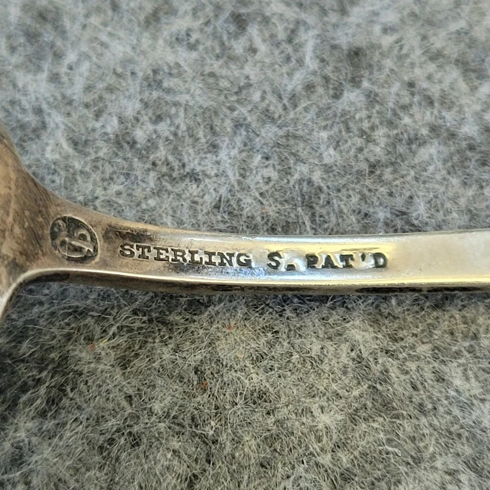 Antique Spaulding Sterling Silver Teaspoon Monogrammed 19g Vintage Flatware 1900